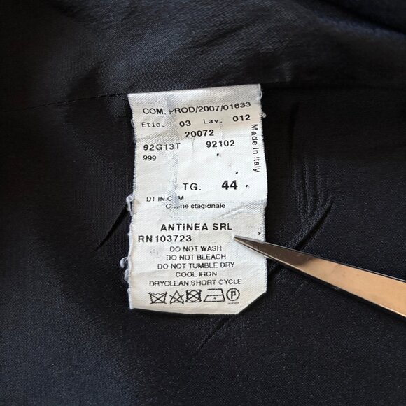 Emporio Armani Pinstripe Black Blazer Womens 10 Business Casual Office Luxury - Picture 12 of 14